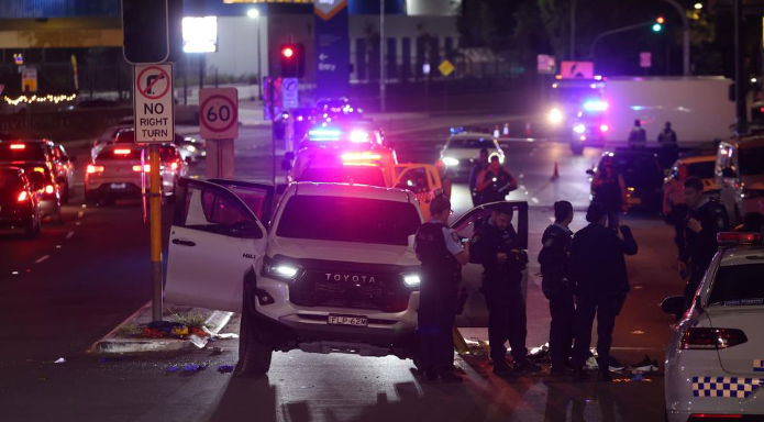The sydney shooting crime scene on Church St in Granville where police are investigating.
